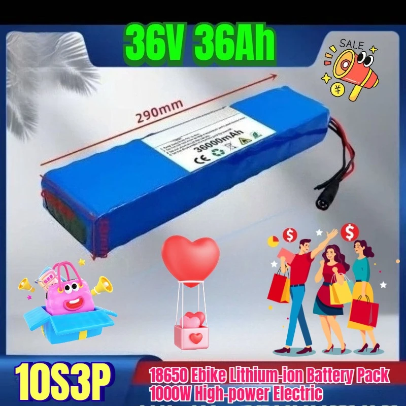

10S3P 36V 36Ah 18650 Ebike Lithium-ion Battery Pack 1000W High-power Electric Battery