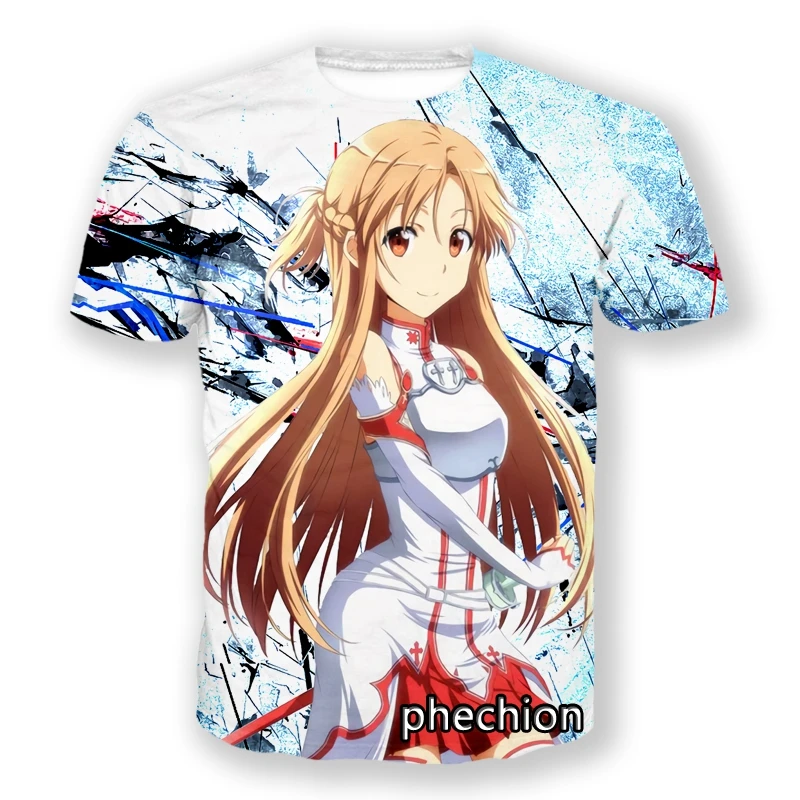 phechion New Fashion Men/Women Yuuki Asuna 3D Print Short Sleeve T-Shirt Casual Hip Hop Summer T Shirt Tops S125