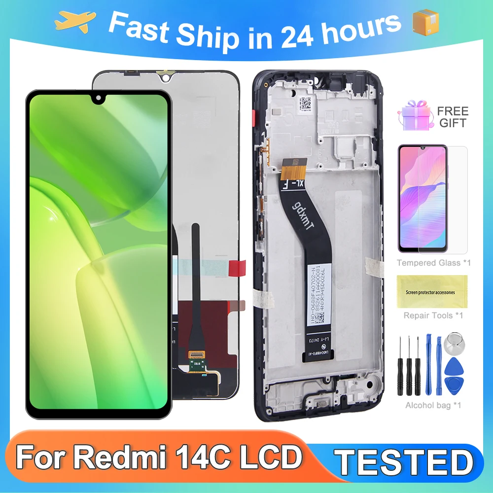 

Для Xiaomi Redmi 14C для Redmi 14C 6,88 ''ЖК-дисплей, замена дигитайзера сенсорного экрана в сборе