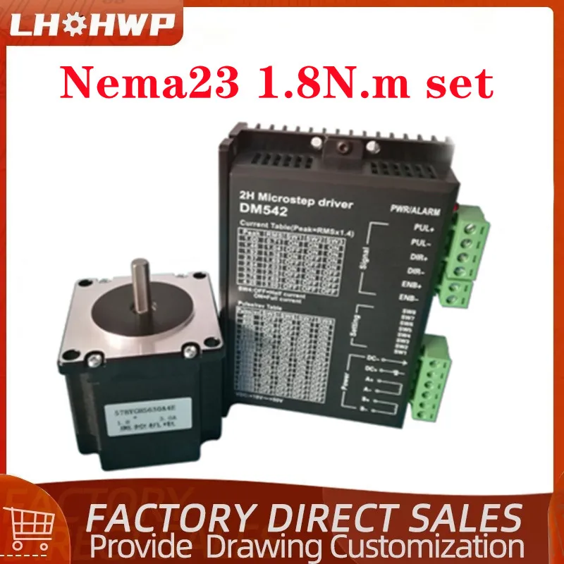 

TB6600/DM542/DM556 Hybrid Step Driver With 76 Stepper Motor 57x76mm 4-lead 3A 1.8N.m 76mm NEMA 23 for CNC