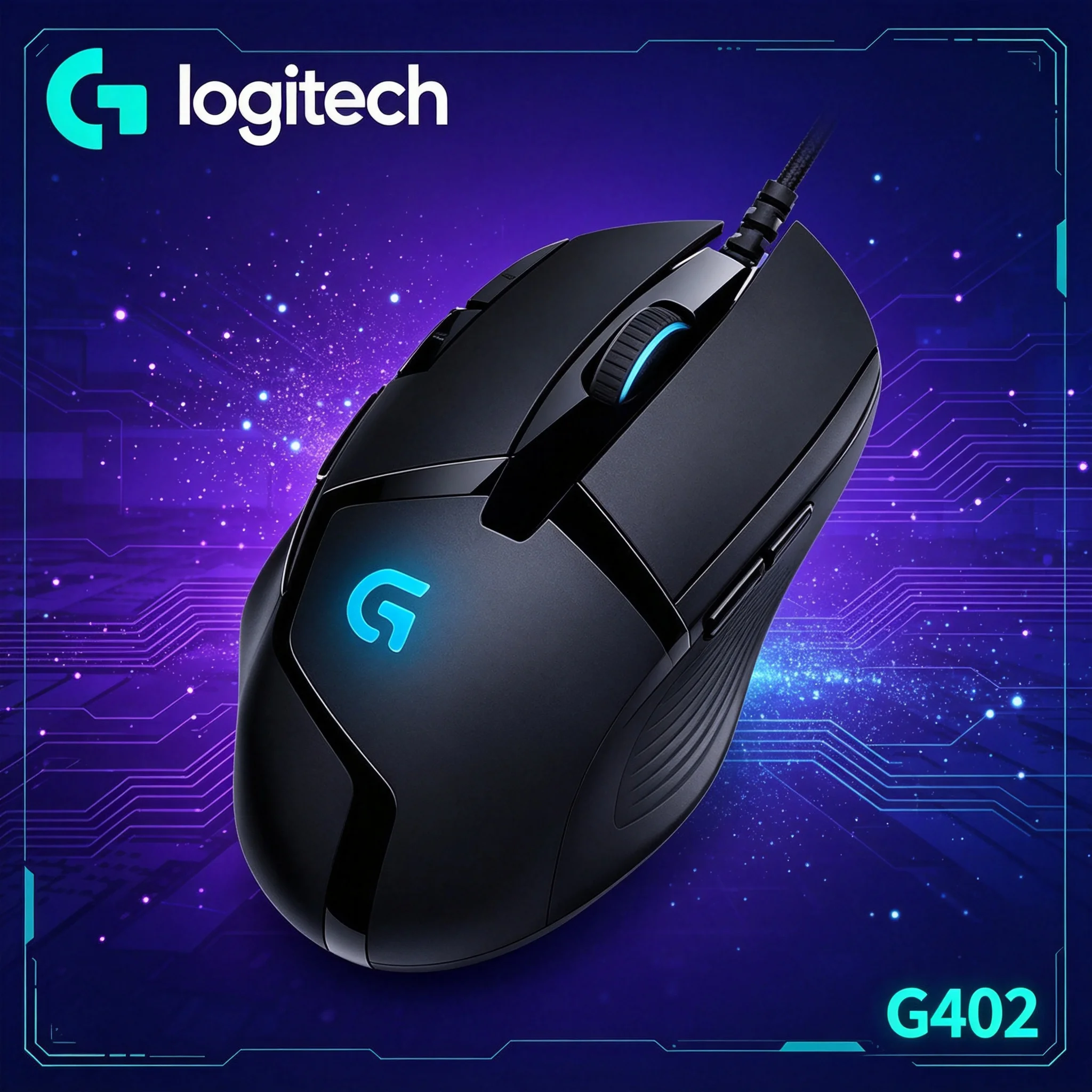 Logitech G402 Hyperion Fury Esports Mouse 1ms Fast Response Wired Gaming Mice For PUBG CS2 Valorant LOL Apex Legends Laptop Game