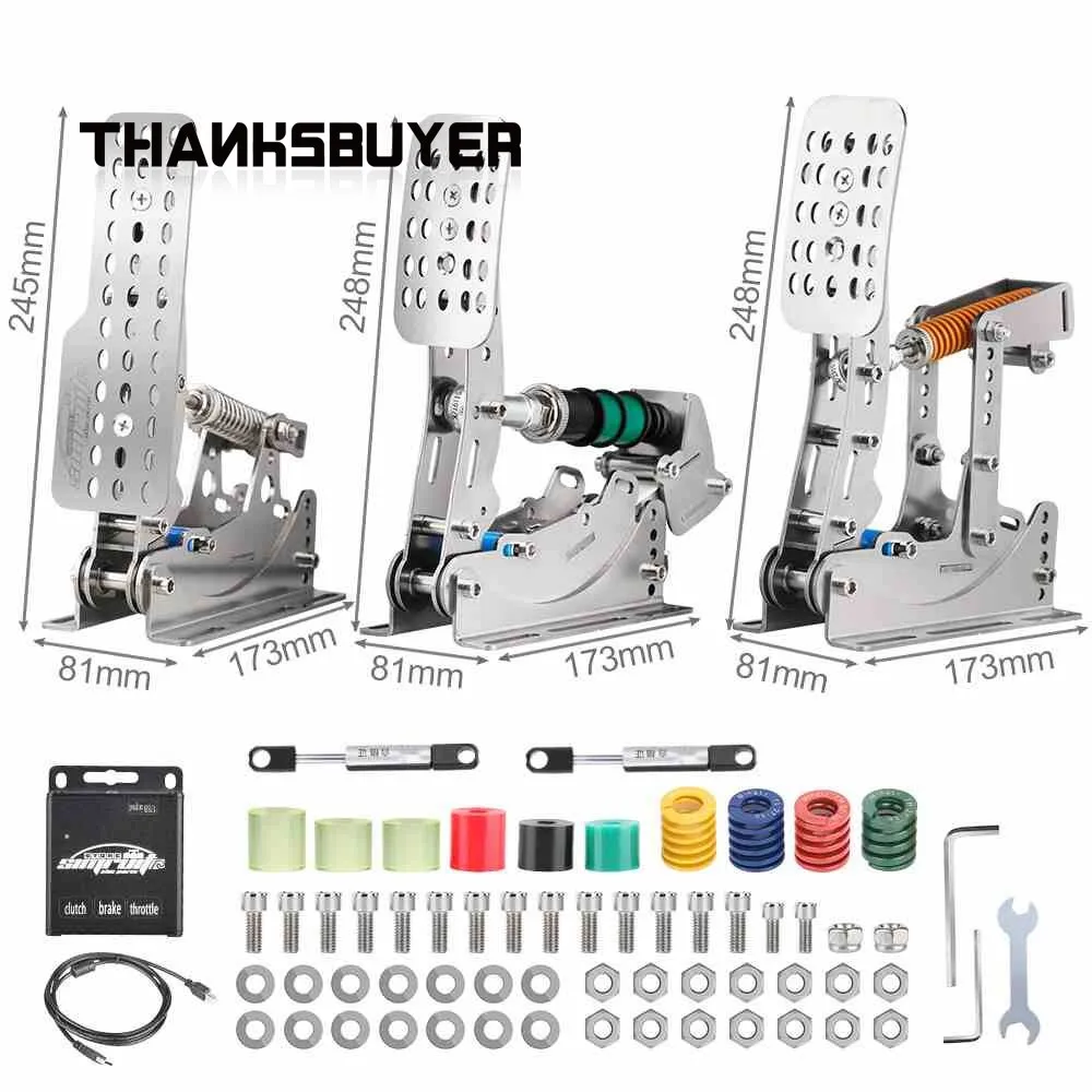 Racing Game Simulator Pedal Throttle+Brake Set 12bit USB Intelligent Controller PC Pedals for Logitech