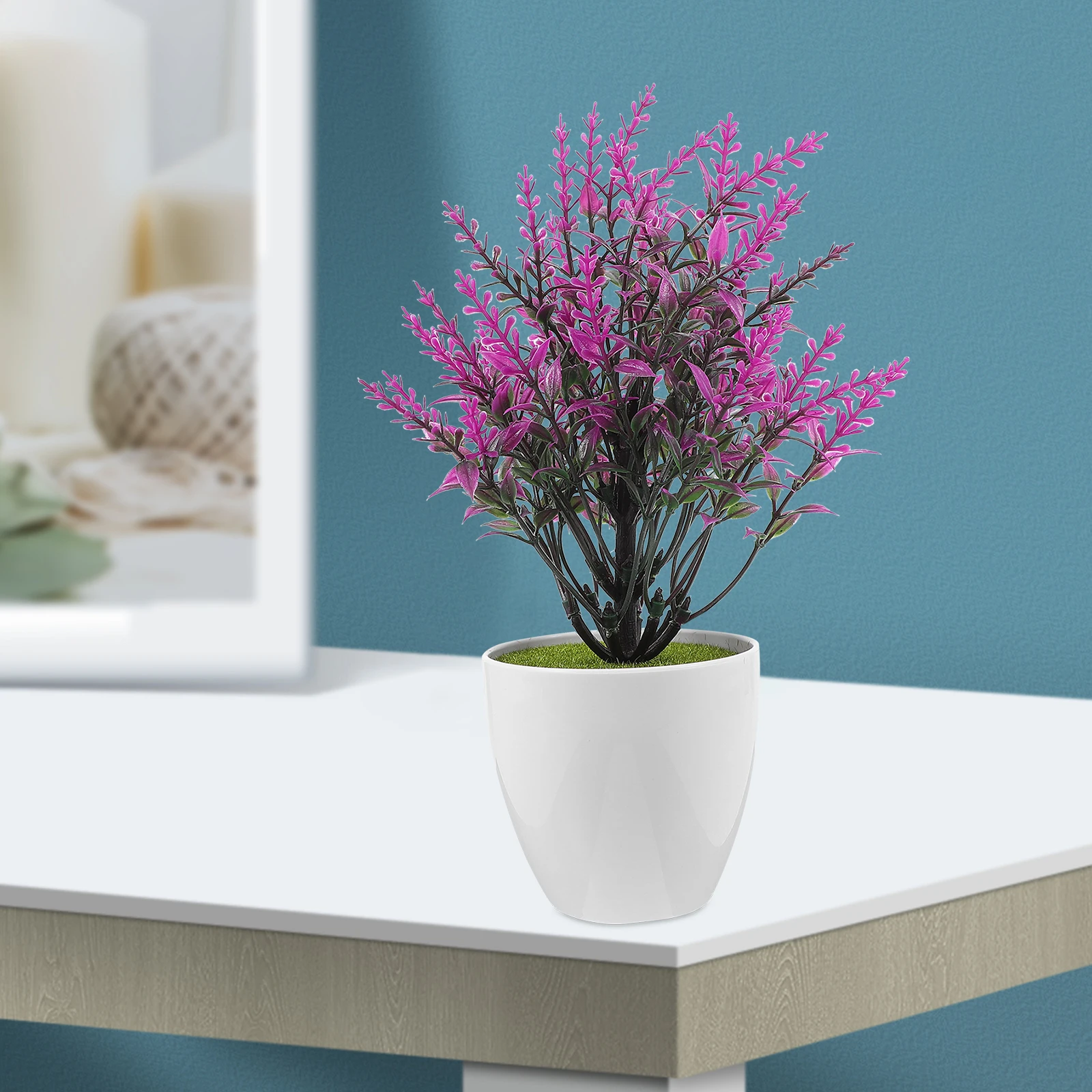 

2 Pcs Artificial Flower Plant Bonsai Lifelike Plastic Decor Small Bonsai Fake Plants Tabletop Potted Ornament Home Office