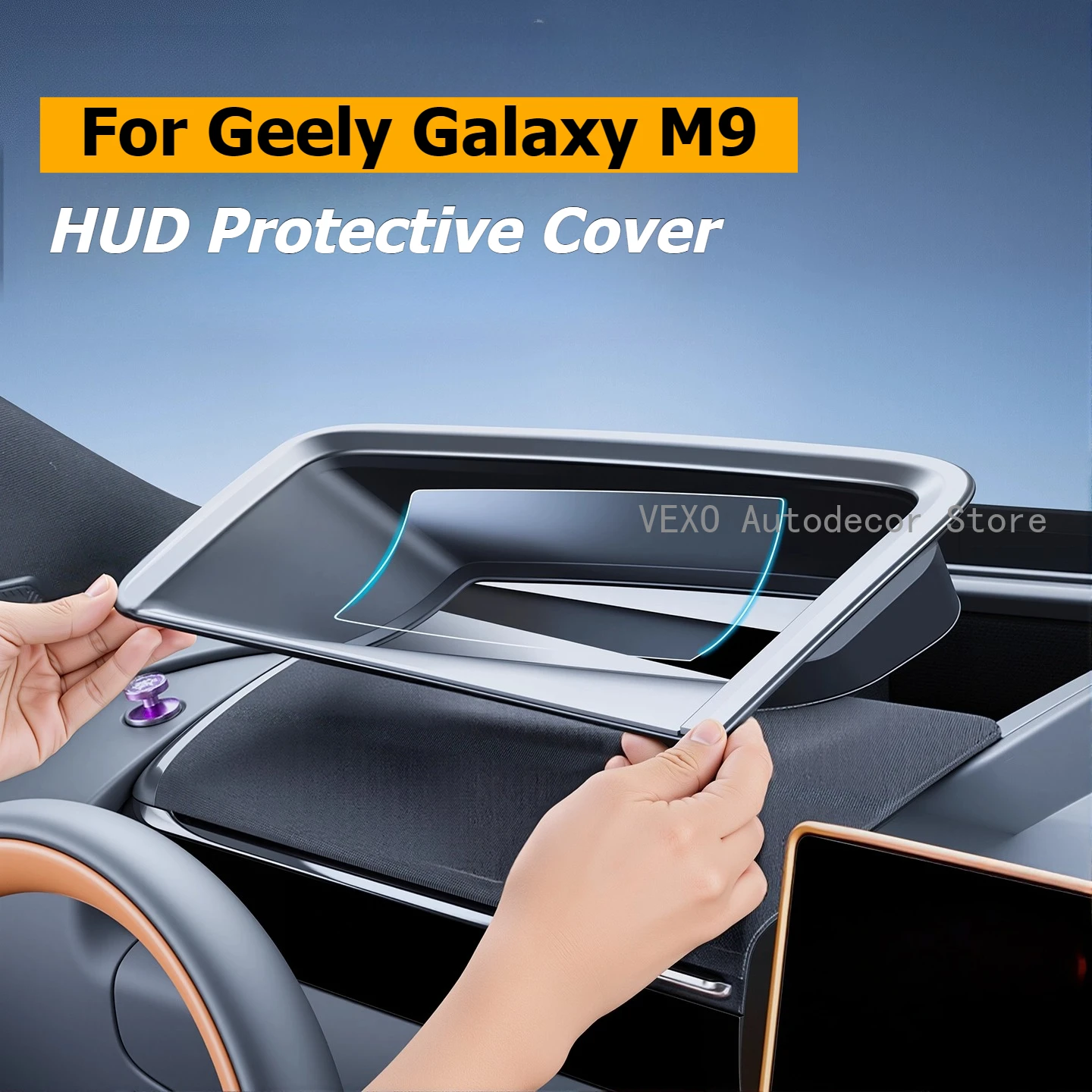 

Для Geely Galaxy M9 2025 2026, автомобильный защитный чехол HUD, приборная панель, головной дисплей, изогнутый пылезащитный защитный корпус, аксессуары