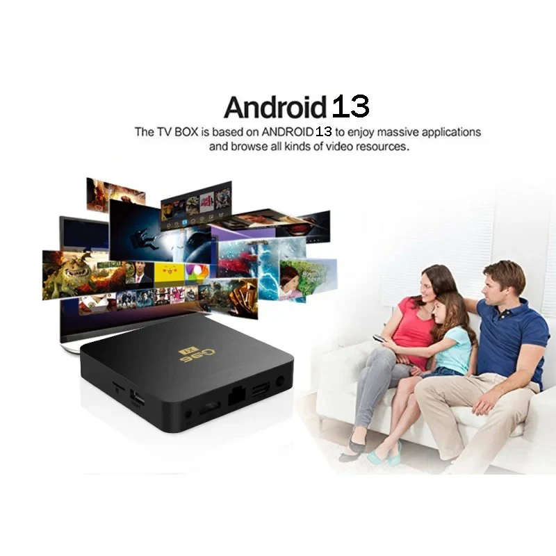 Boîtier Smart TV Q96, Android, 4K, expérience de Dfefinition élevée, effet sonore surround 3D, pour maison connectée