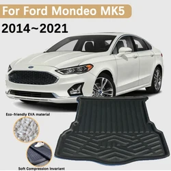 Car Trunk Floor Mat for Ford Mondeo MK5 Accessories 2013~2021 Fusion Liner Trunk Waterproof Tray Carpet Storage EVA Pad Material