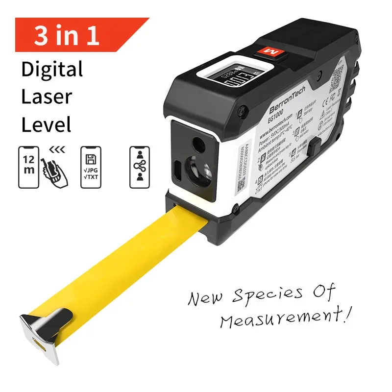 Black Laser Tape Measure Angle Meter 40m