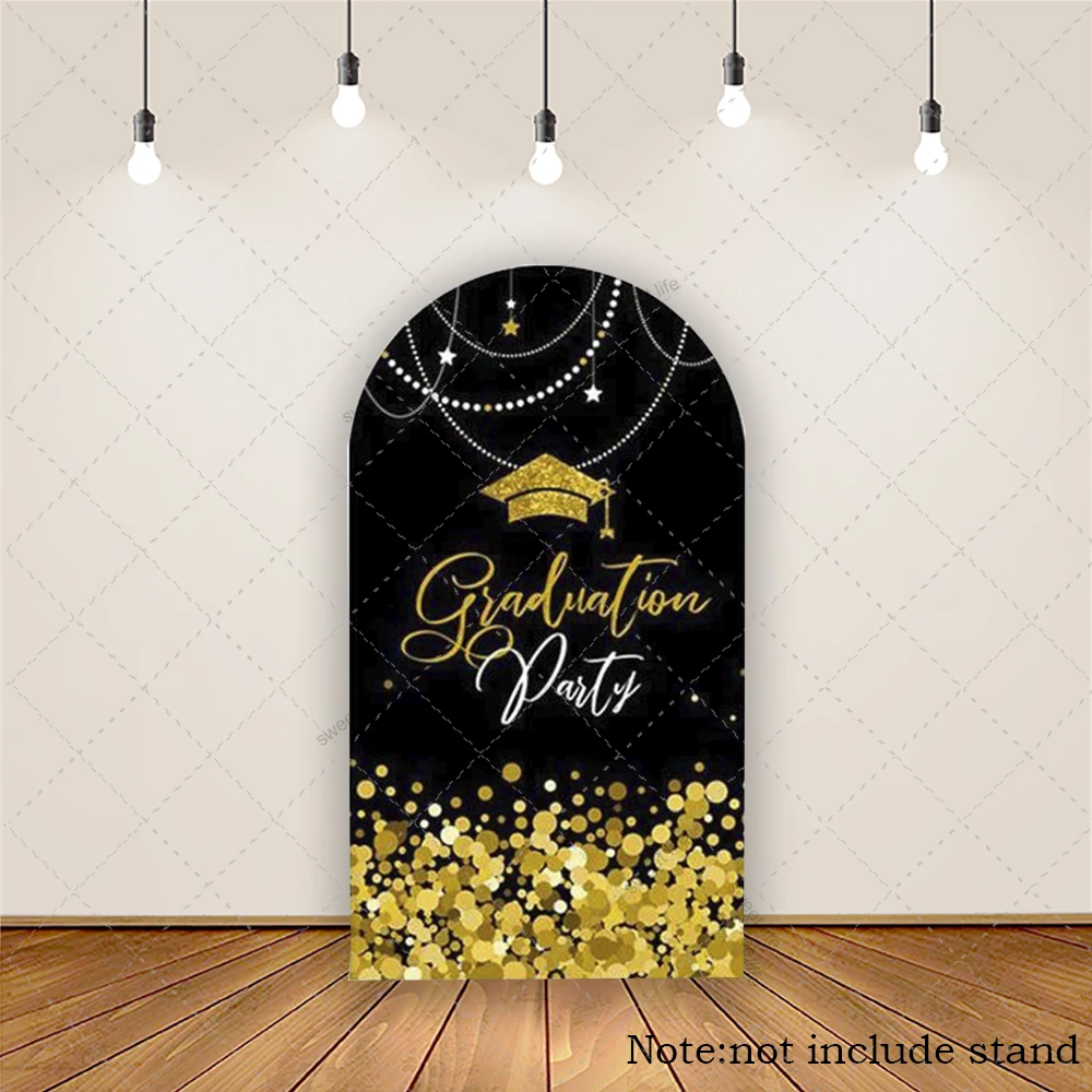 موسم التخرج موضوع قوس خلفية الذهب قبعة البكالوريوس الاحتفال فئة حزب خلفية غطاء ديكور