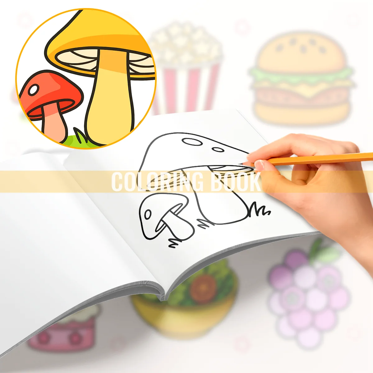 Gezellig ontspannend kleurboek - Food Y Snacks Coloring Book recensie en prijs