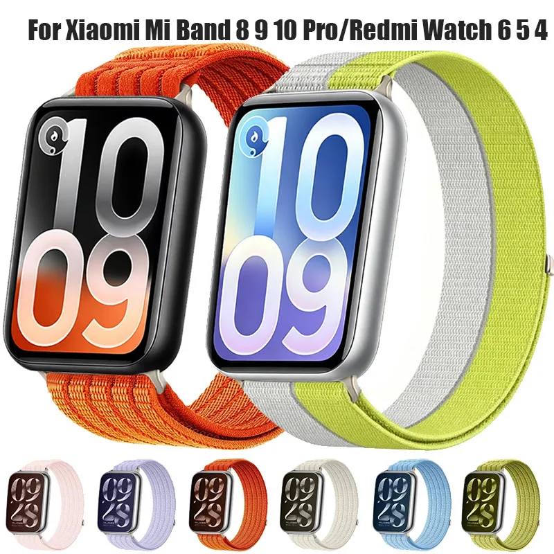Weiches geflochtenes Armband für Xiaomi Mi Band 10 Pro/9 8Pro, verstellbares Nylon-Schlaufenarmband für Redmi Watch 6 5 4 Sportarmband Correa