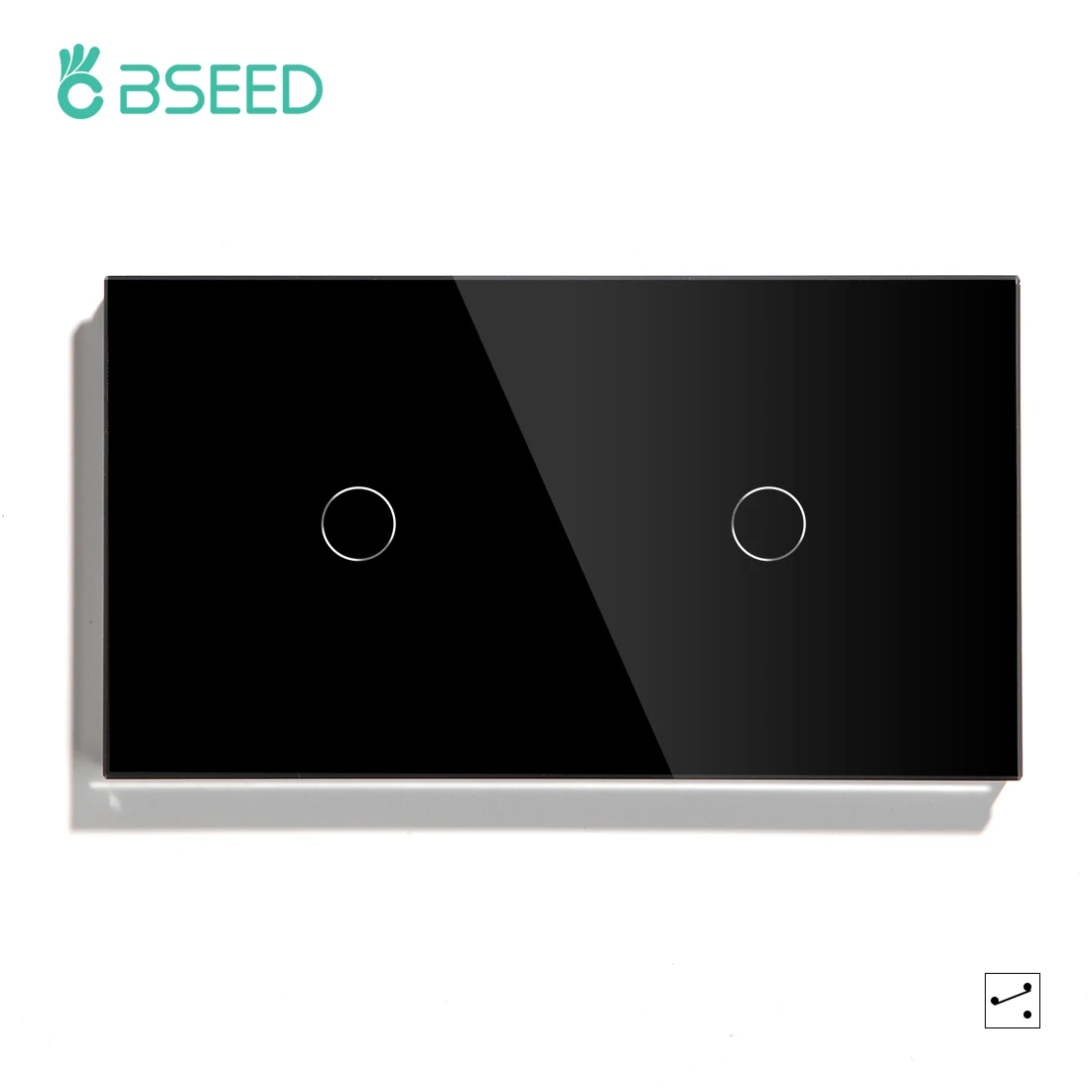 Bseed EU-Standard 1/2-Gang 2/3-Wege Touch-Lichtschalter Schwarz Weiß mit Kristallglas-Panel Wandschalter für Treppenbeleuchtung