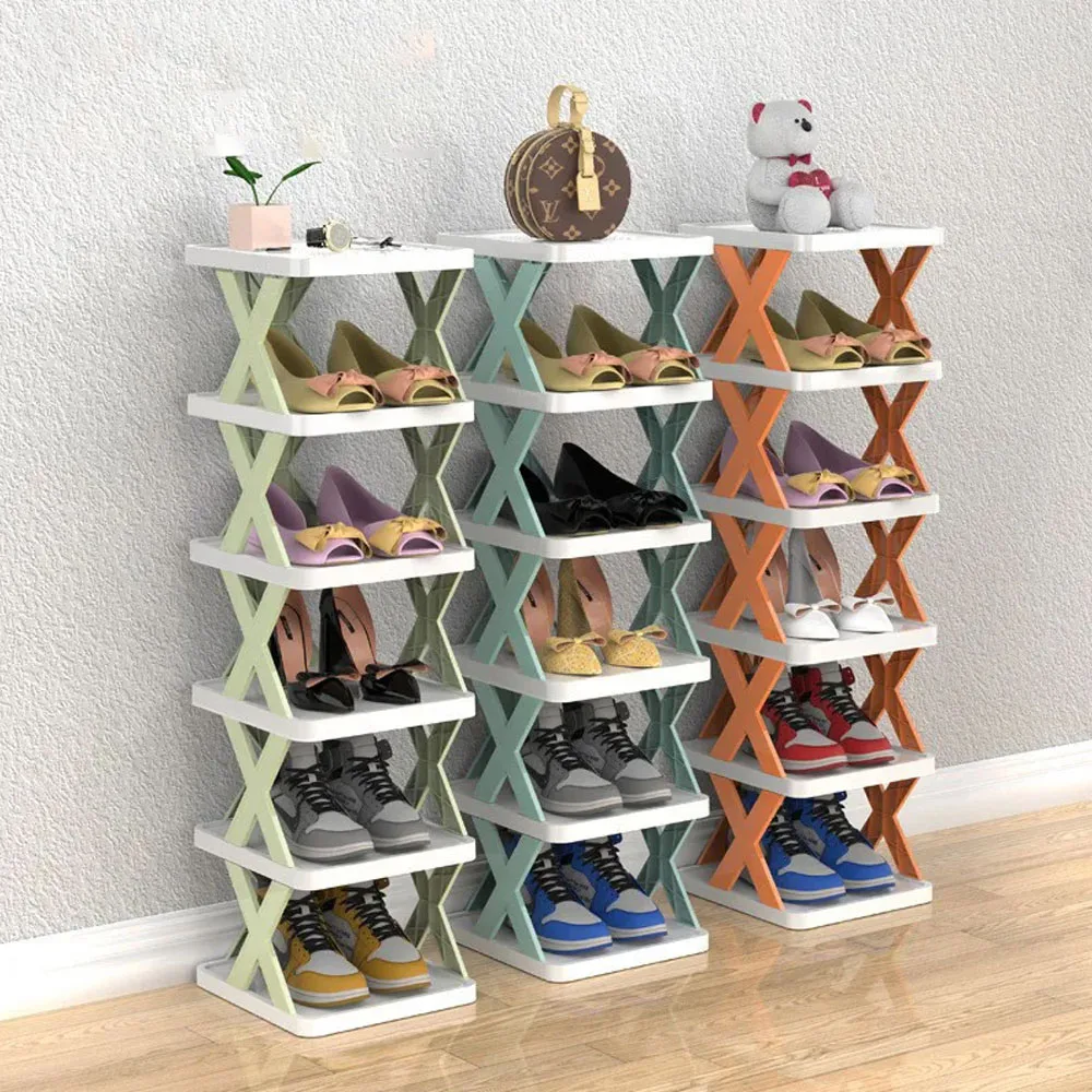 Multi functional plastic multi-layer small shoe cabinet for storing doorstep shoe racks in provincial space