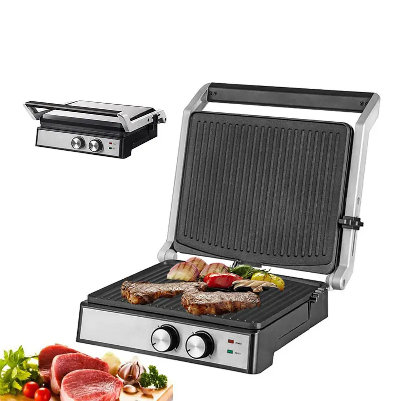 Double button multi-function steak machine household European standard removable baking pan sausage sandwich steak