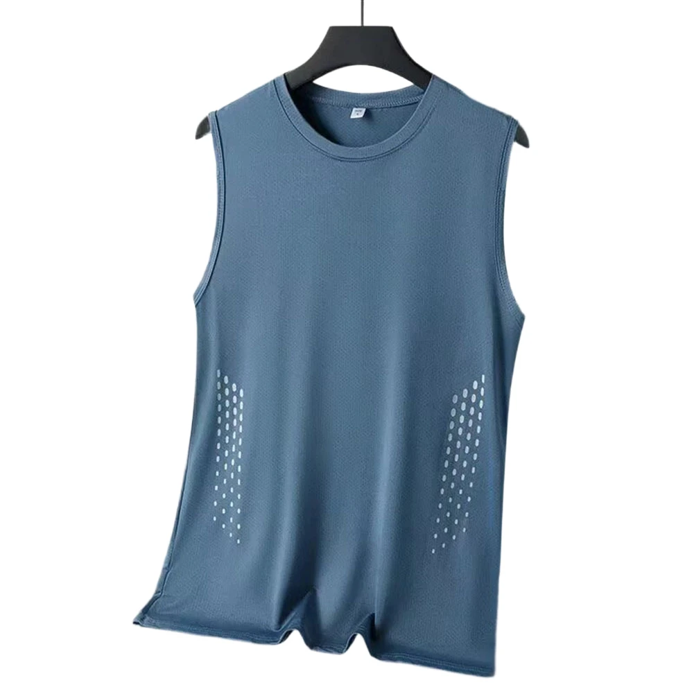 Men's Sleeveless Workout Tank Top Vest for Running Gym Fitness Basketball Regular Length Crew Neck Solid Color Sportswear