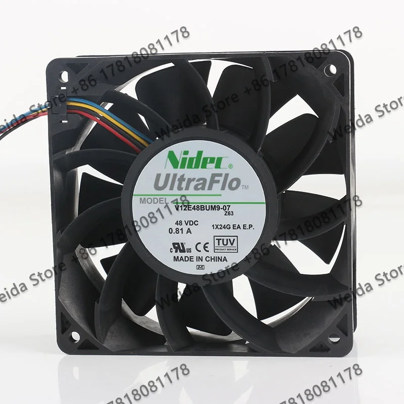 

Original Nidec 12CM DC 48V 0.81A AC EC 120X120X38MM Switch Large air volume four-wire 12038 V12E48BUM9-07 Cooling fan