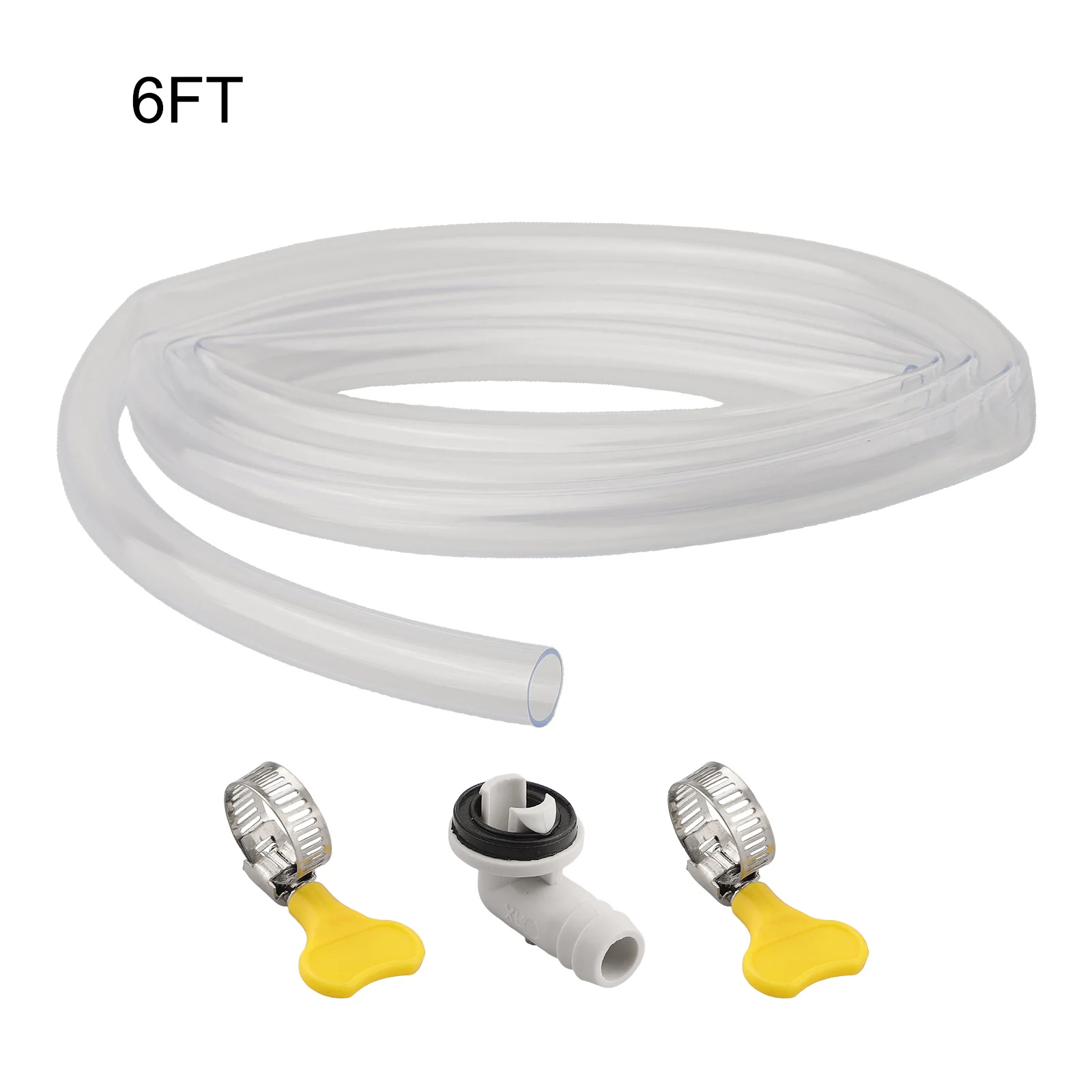 3/6FT Drain Hose For Air Conditioning Units With 15mm Connector And 2 Clamps Compatible With Split And Casement Models