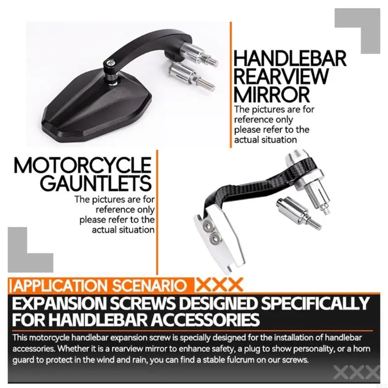 2pcs/set M6 M8 Screws 13/16mm Motorcycle Expansion Screw Handguard Handlebar End Plugs Screw Universal Handle Bar Expand Screws