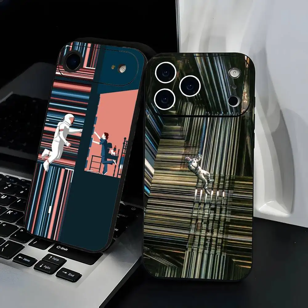حافظة هاتف من فيلم Interstellar حافظة هاتف من مادة TPU باللون الأسود لهاتف iPhone 12-17. تصميم مطلي بالرش بالأشعة فوق البنفسجية، مضاد للسقوط يوميًا