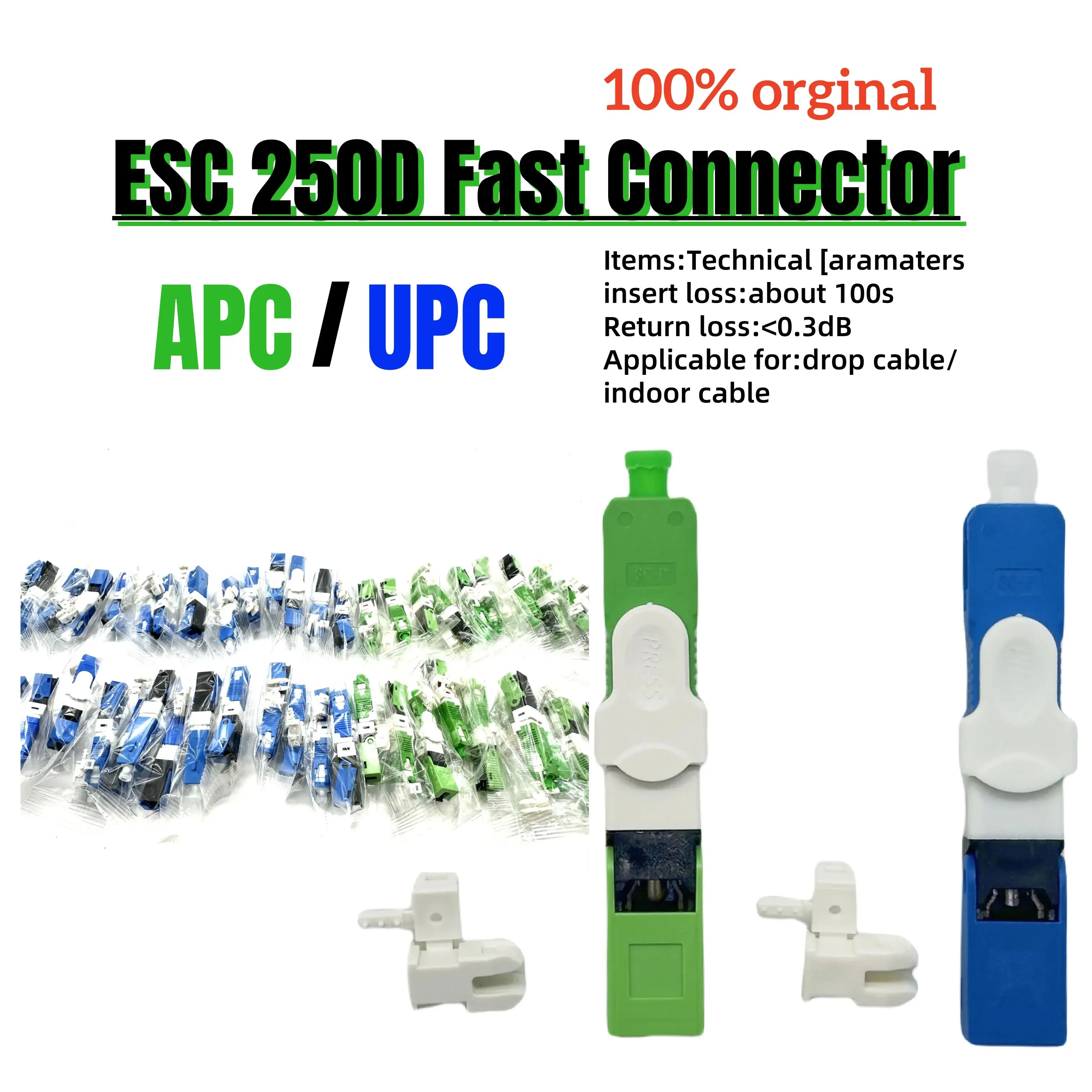 ESC250D Optical Fiber Fast Conector SC/APC SC/UPC SM Single Mode Fiber Optic Quick Connector FTTH Optical ToolPC Embedded10/100/