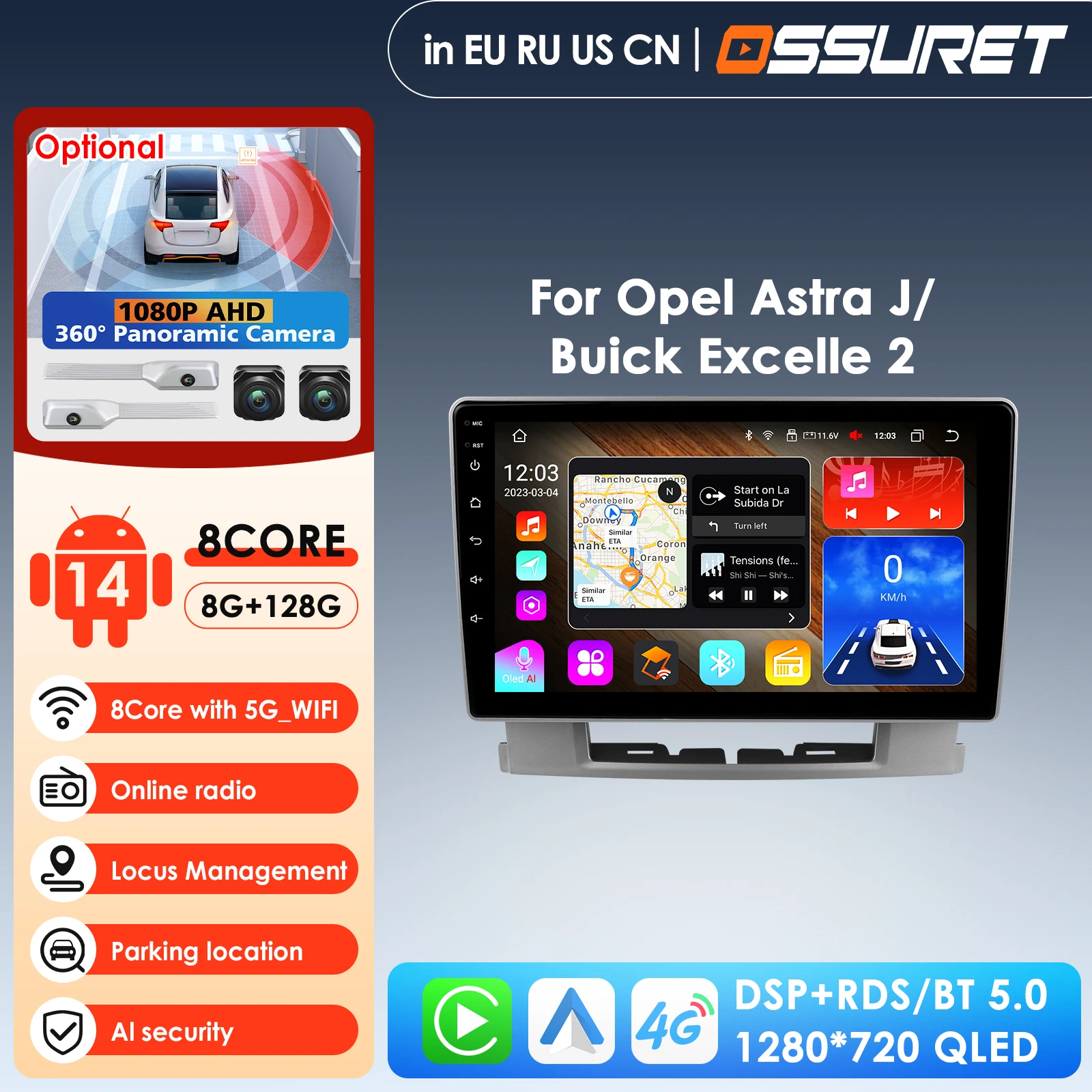 

7862 Car Radio Video Player for Opel Astra J 2009-2017/Buick Excelle 2 2009-2015 Carplay Android Auto Stereo Intelligent Screen