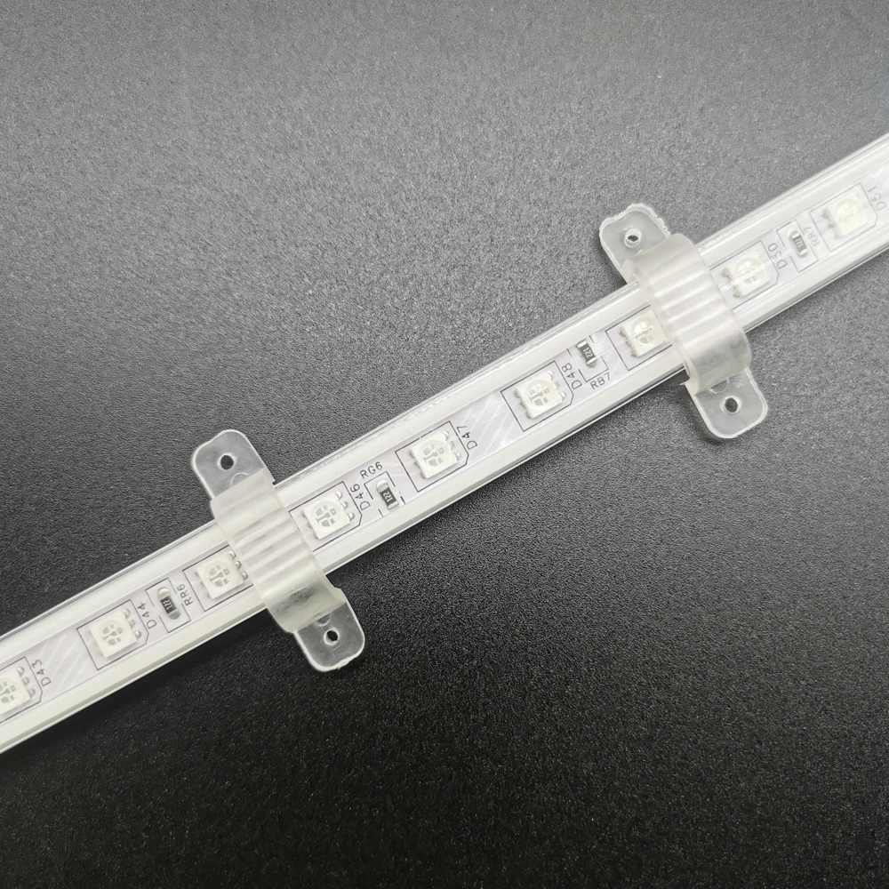 Conector LED Strip Clip, Neon Soft Lamp Tube Holder, 8mm, 10mm, 12mm, 15mm, 18mm, instalar para 5050, 220V, 10pcs, 30pcs, 50 PCes