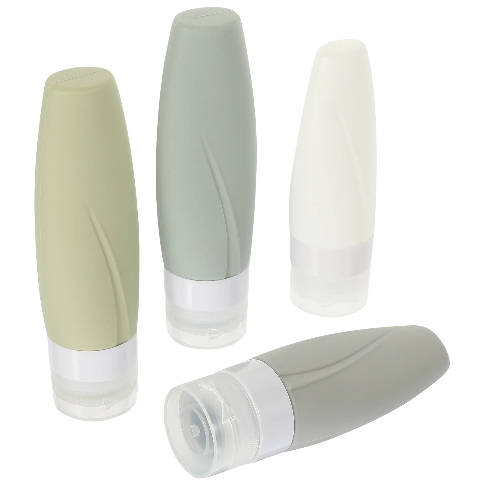 

4Pcs Silicone Travel Bottles Leakproof Refillable Toiletry Containers Durable Dispensers for Shampoo Lotion Travel