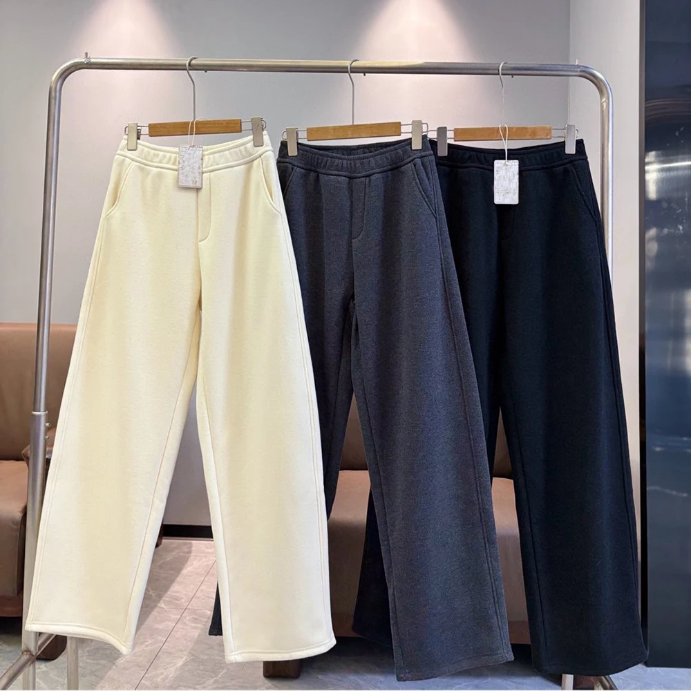 

Новые зимние женские брюки больших размеров с флисовой подкладкой, широкие, повседневные, утепленные, из вельвета, с высокой талией, для коррекции фигуры