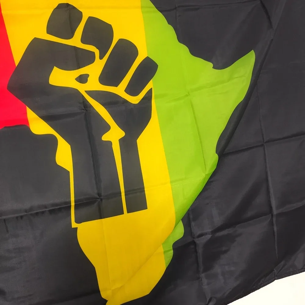 BLM African Flag 90x150cm Polyester Flag with Metal Grommets for Indoor Outdoor Wall Decoration