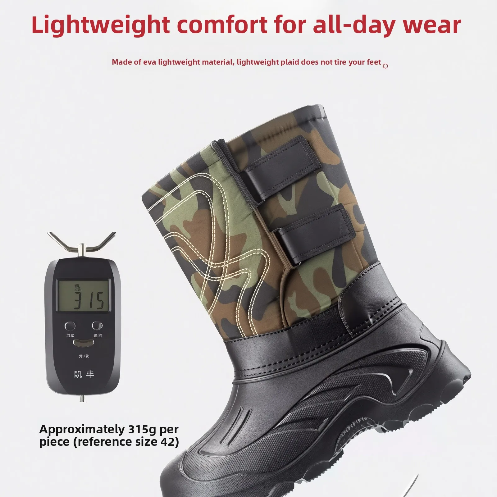 أحذية شتوية للرجال مقاس كبير من القطن، أحذية ثلج مقاومة للبرد ودافئة، أحذية ثلج مقاومة للماء، أحذية صيد السمك #5