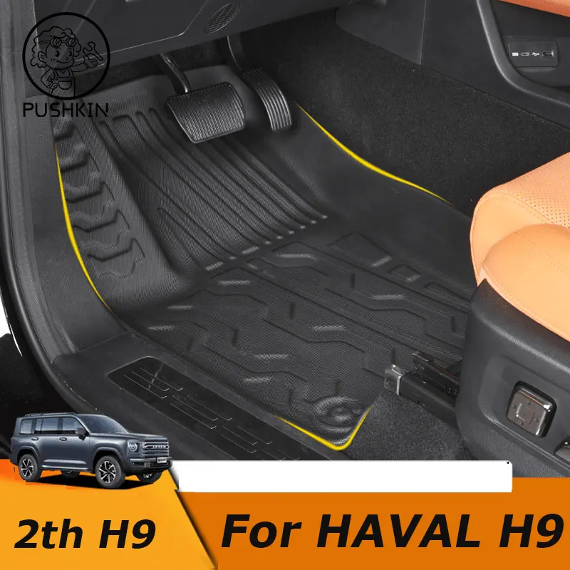 

Car Floor Mats For Haval H9 2024 2025 New H9 2ND Custom Auto TPE Foot Pads Carpet Cover Interior Accessories