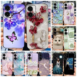 For Motorola Moto G35 5G Case Popular Flower Butterfly Soft Silicone TPU Matte Cover For Moto G35 2024 G 35 MotoG35 Phone Shells
