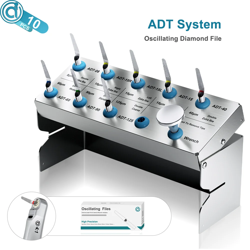 

AI-ADT Dental Orthodontic Handpiece Mini Saw Blades Interproximal Stripping Contra Angle Oscillating Diamond-coated Files 10 pcs