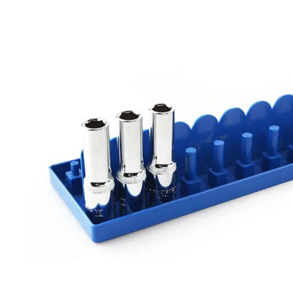 

Organizer Socket Storage Tool Organizer 1pc Blue For Garage Workshop Metric Socket Tray Rack Holder Sleeve Bracket High Quality
