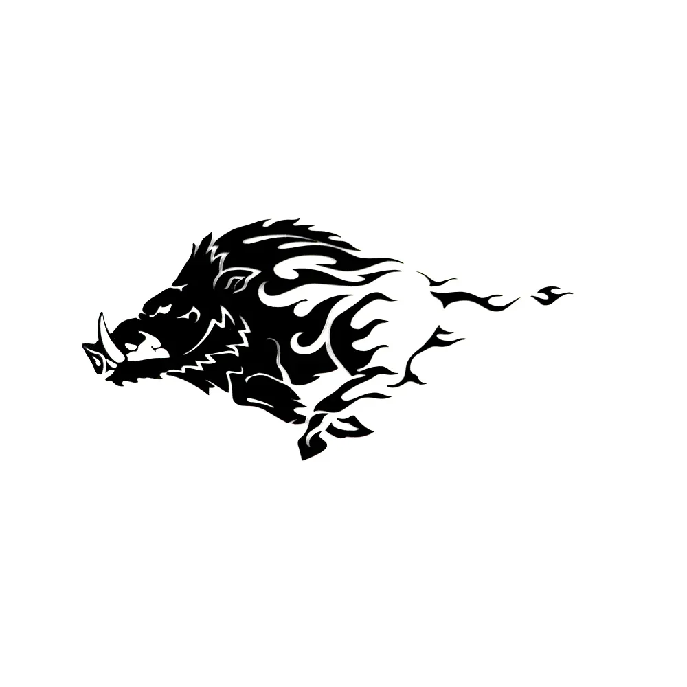 Car Sticker Ferocious Wild Boar Angry Pig Tribal Animal Vinyl Decals Car Bumper Rear Window Body Decoration Decals,17cm*9cm