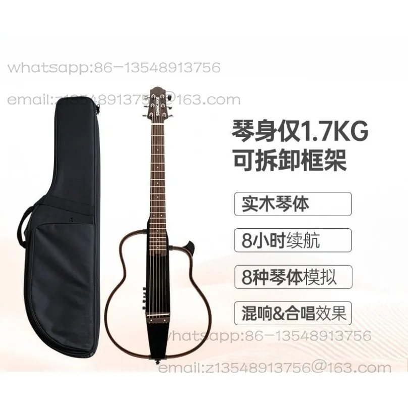 

QGT-01 бесшумная портативная гитара из массива дерева для начинающих, умная электрическая гитара-пианино для тренировок