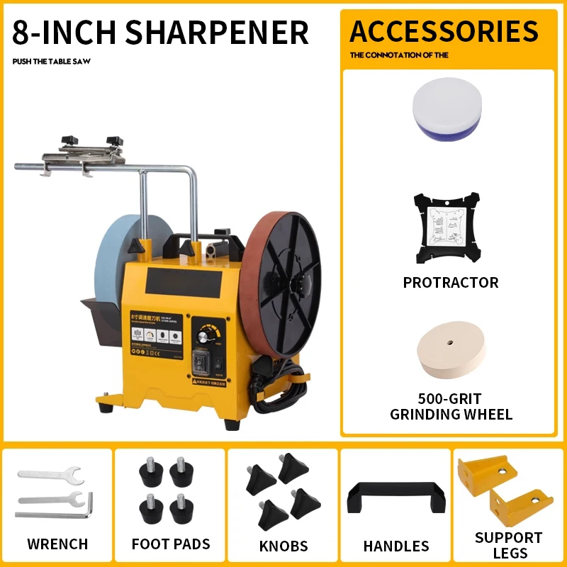 Variable-Speed Electric Sharpener Sharpening Kitchen Knives, Scissors, Axes & More 8-inch/10-inch Grinder