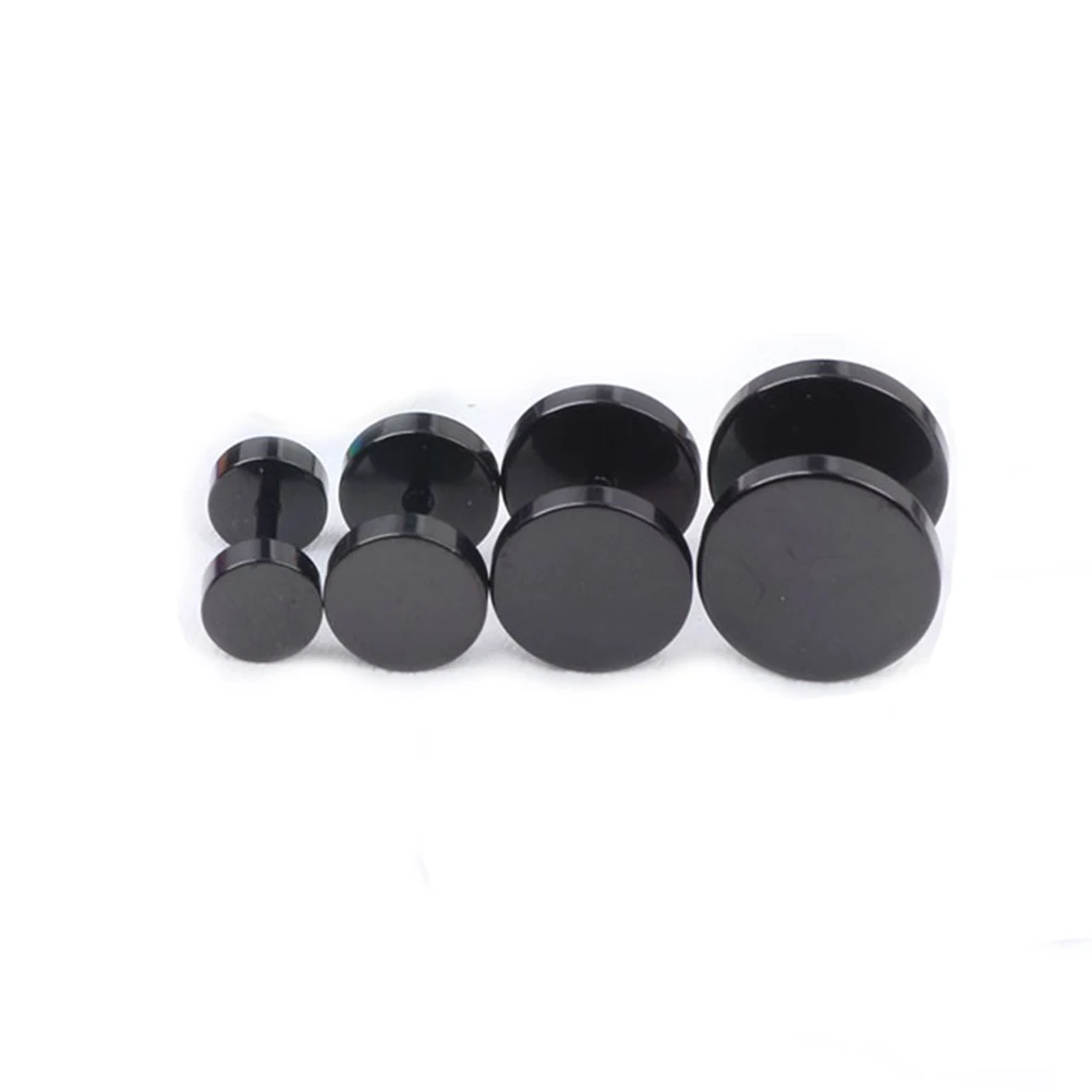 

Earrings Corrosion-resistant Dumbbell Prevent Allergy Black Unisex Rust-resistant Polished Surface