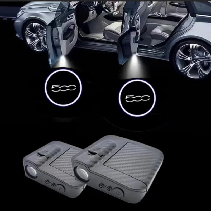 

2Pcs Wireless Car Led Light Logo Universal Welcome Lamp for Fiat 500 Punto Bravo Croma Panda Abarth Ducato Car Goods Accessories