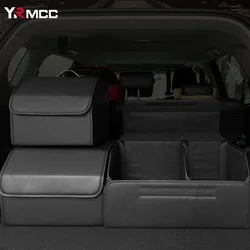 Car Storage Boxes Auto Organizer Box PU Leather Waterproof Trunk Bag Large Capacity Folding SUV Stowing Tidying Cars Accessories