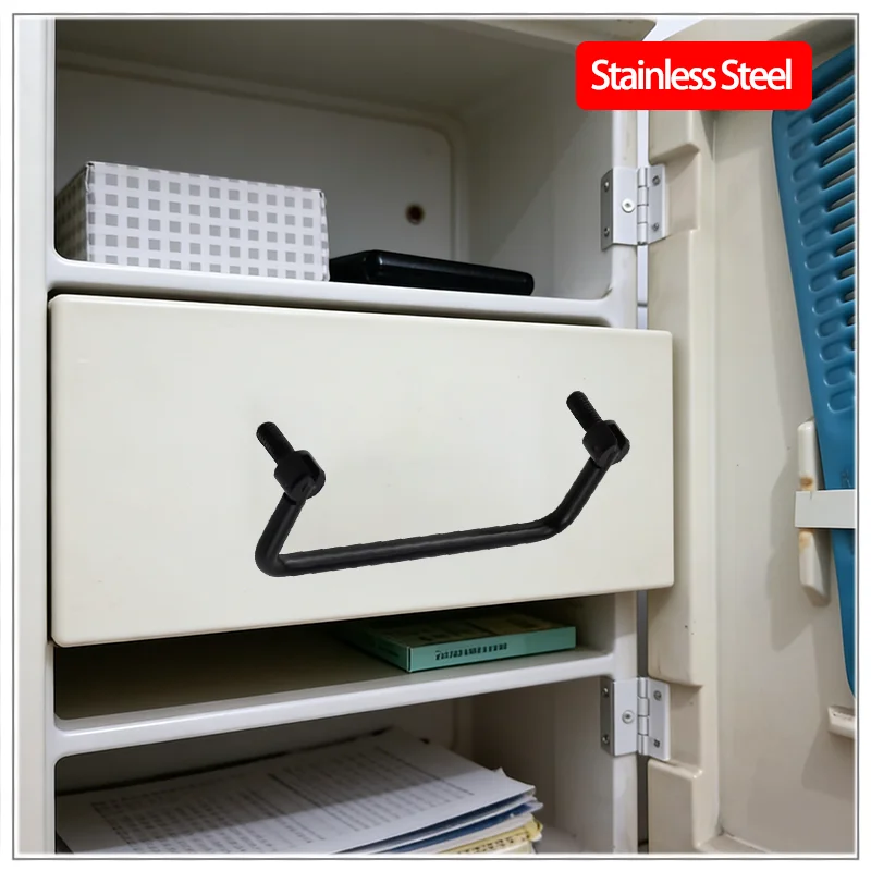 

4pcs Carbon Steel U-Shaped Double-Sided Folding Handles for Industrial Motor Equipment Mobile Cabinets Movable Handle