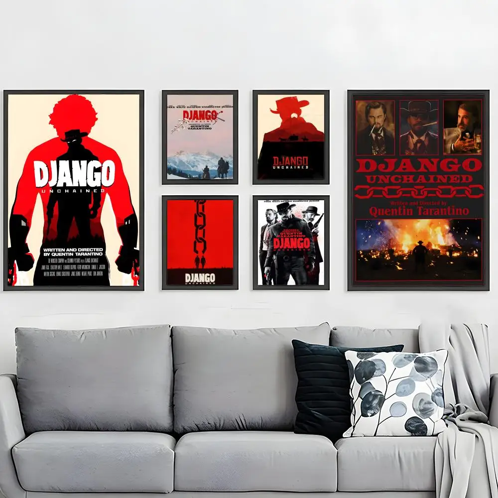 classic movie Django Unchained Poster HD Waterproof Self-Adhesive Wall Art – Multi-Scene Use, Top Gift Pick