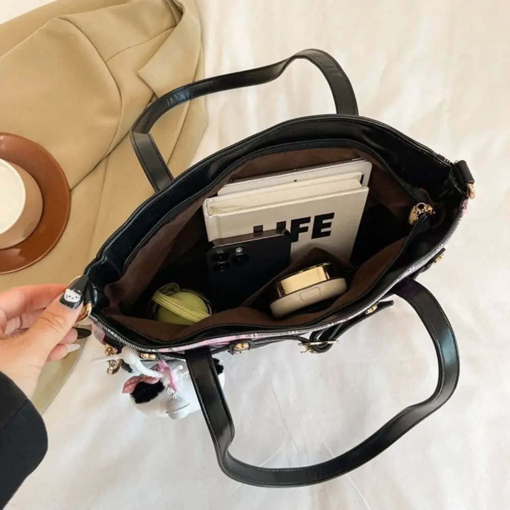 Y2K dessin animé Anime Itabag treillis grande capacité JK sac à bandoulière épicé fille idole marchandise stockage Transparent sac à bandoulière
