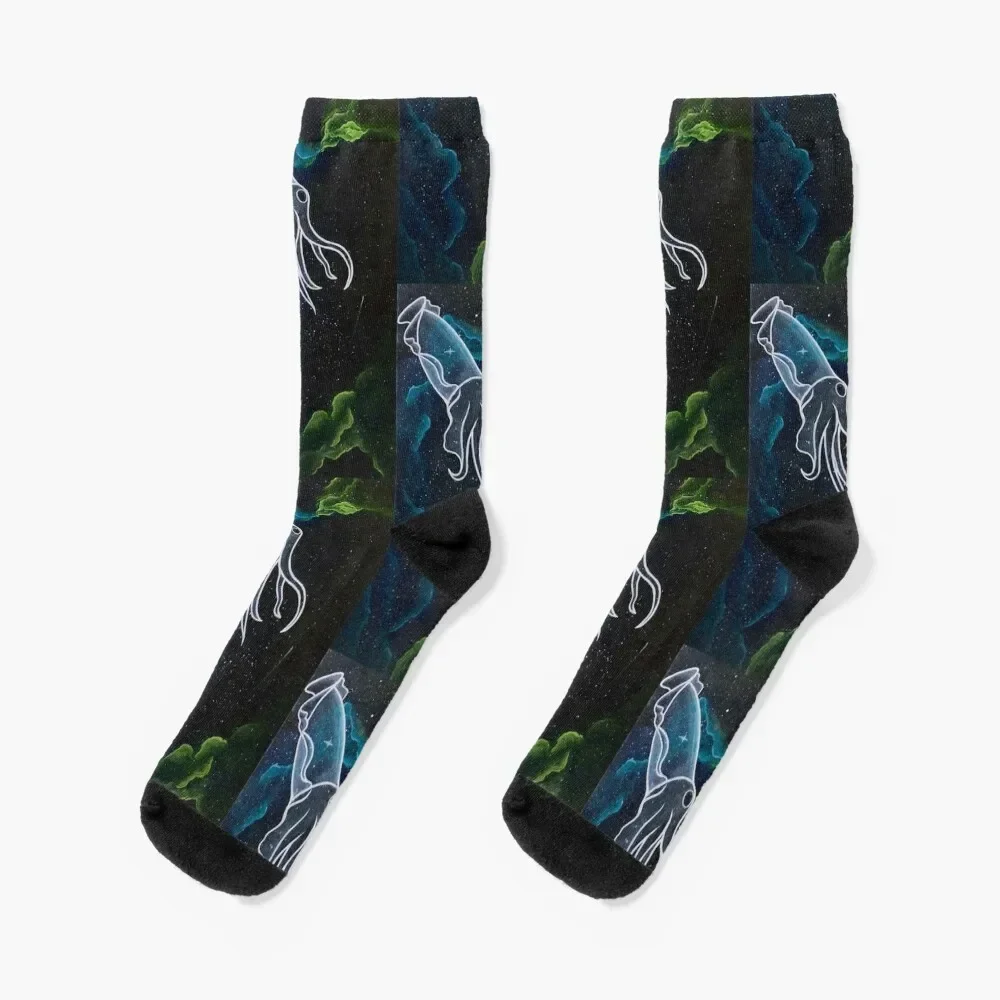 Space cuttlefish Socks colored Thermal man winter Climbing luxe Mens Socks Women's