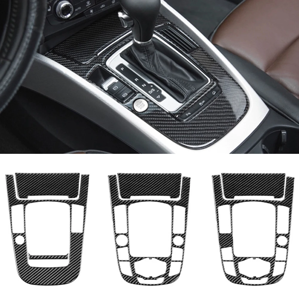 For Audi A4L A5 2009 2010 2011 2012 2013 2014 2015 2016/ Q5 2010 - 2018 Carbon Fiber Center Console Gear Shift Panel Cover Trim
