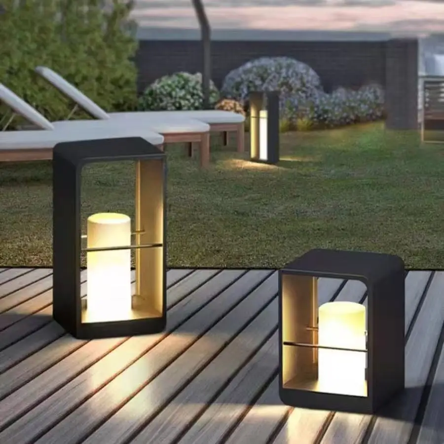 

Solar landscape light made of stainless steel material IP65 waterproof outdoor courtyard circular column LED light