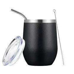 Yerba Mate Gourd Set Double-Wall Stainless Steel Mate Tea Cup and Bombilla Set Includes Yerba Mate Gourd (Cup) With One Bombilla