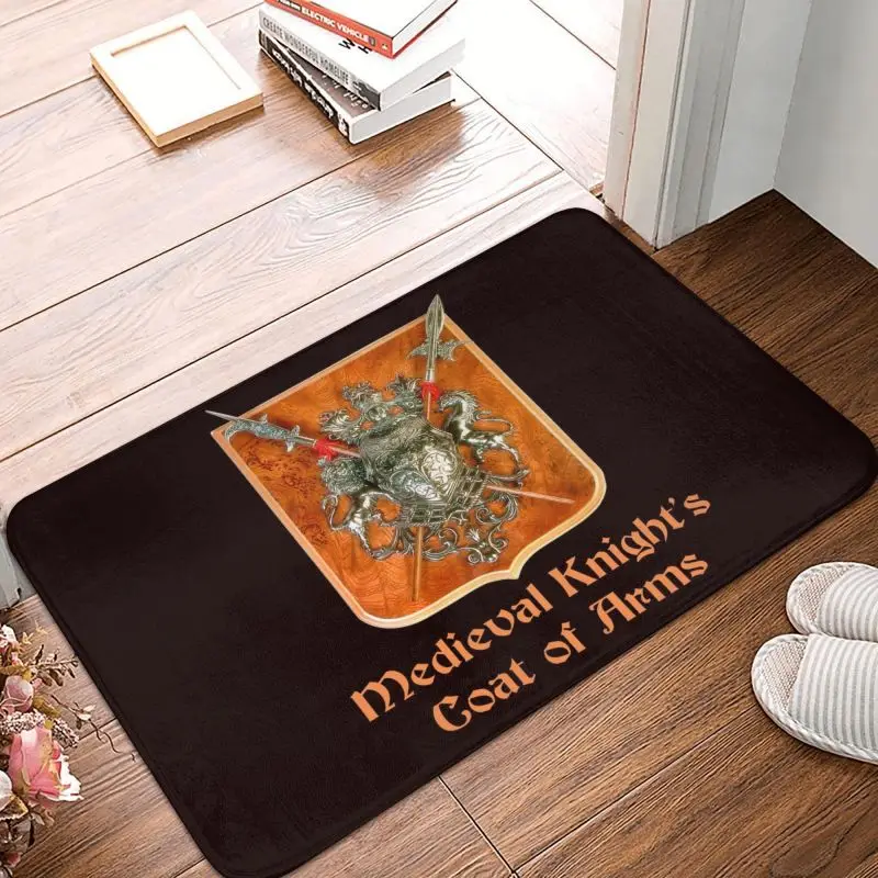 Medieval Crusader Coat Of Arms Doormat Anti-Slip Entrance Kitchen Bath Door Floor Mats Knights Templar Warrior Garden Rug Carpet