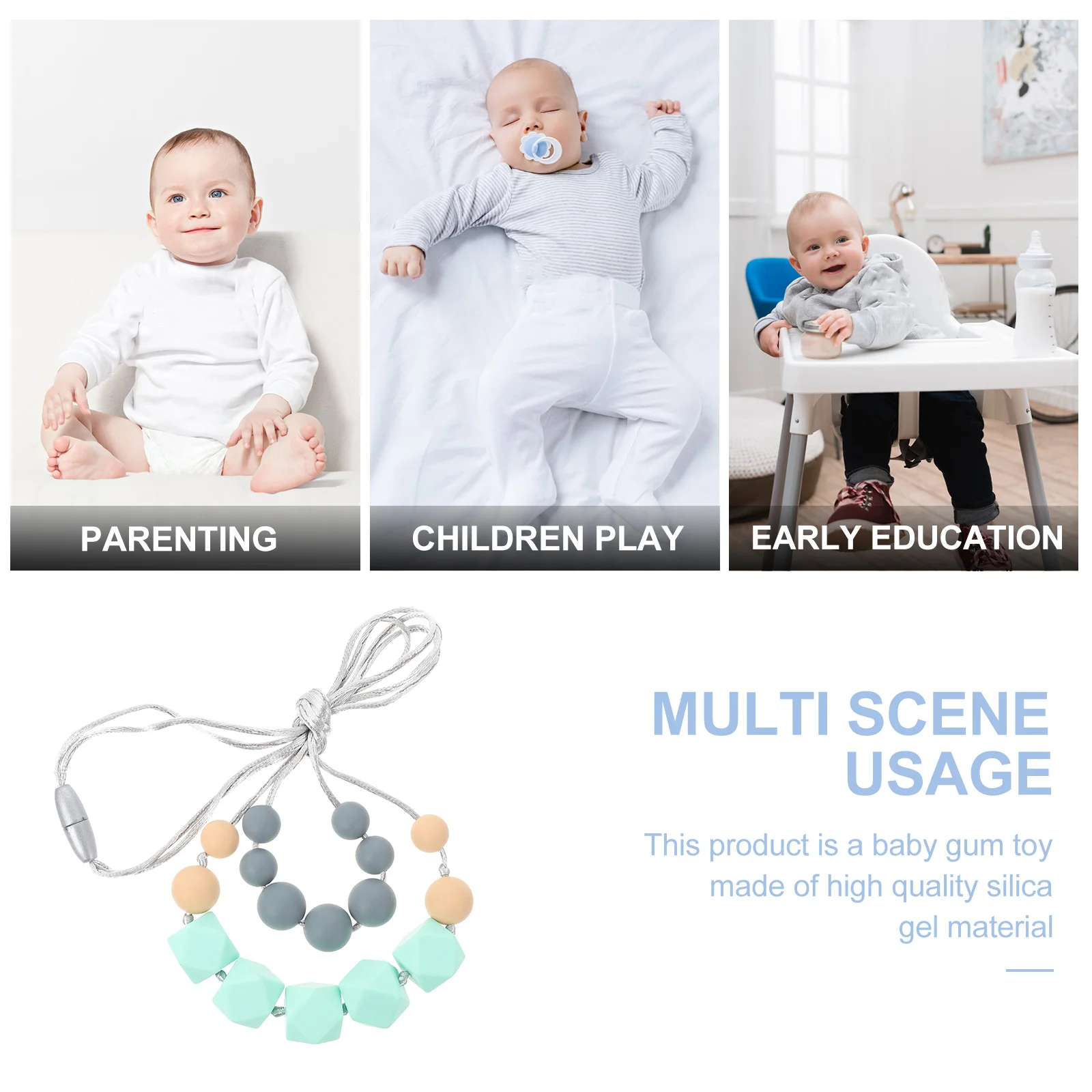 

Детская силиконовая жевательная цепочка для моляров, маленькое нежное легкое детское жевательное ожерелье, детский прорезыватель, игрушка-прорезыватель, игрушка для шлифования зубов