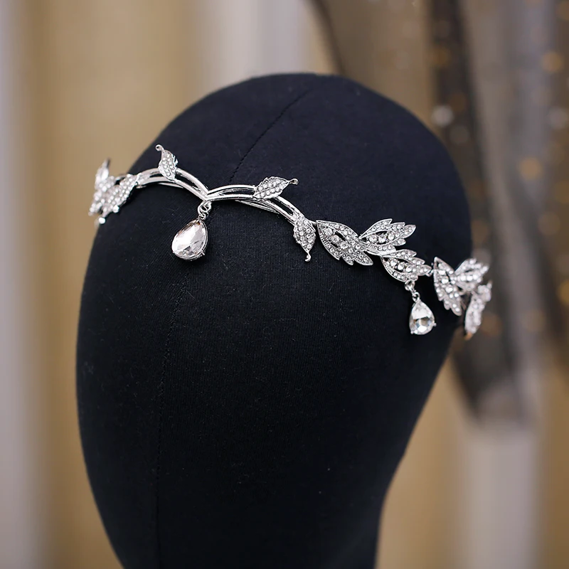 CC Wedding Headbands Women Hair Accessories Bridal Headpiece Engagement Hairwear Leaf Shape Gold Silver Color Hairbands hx309