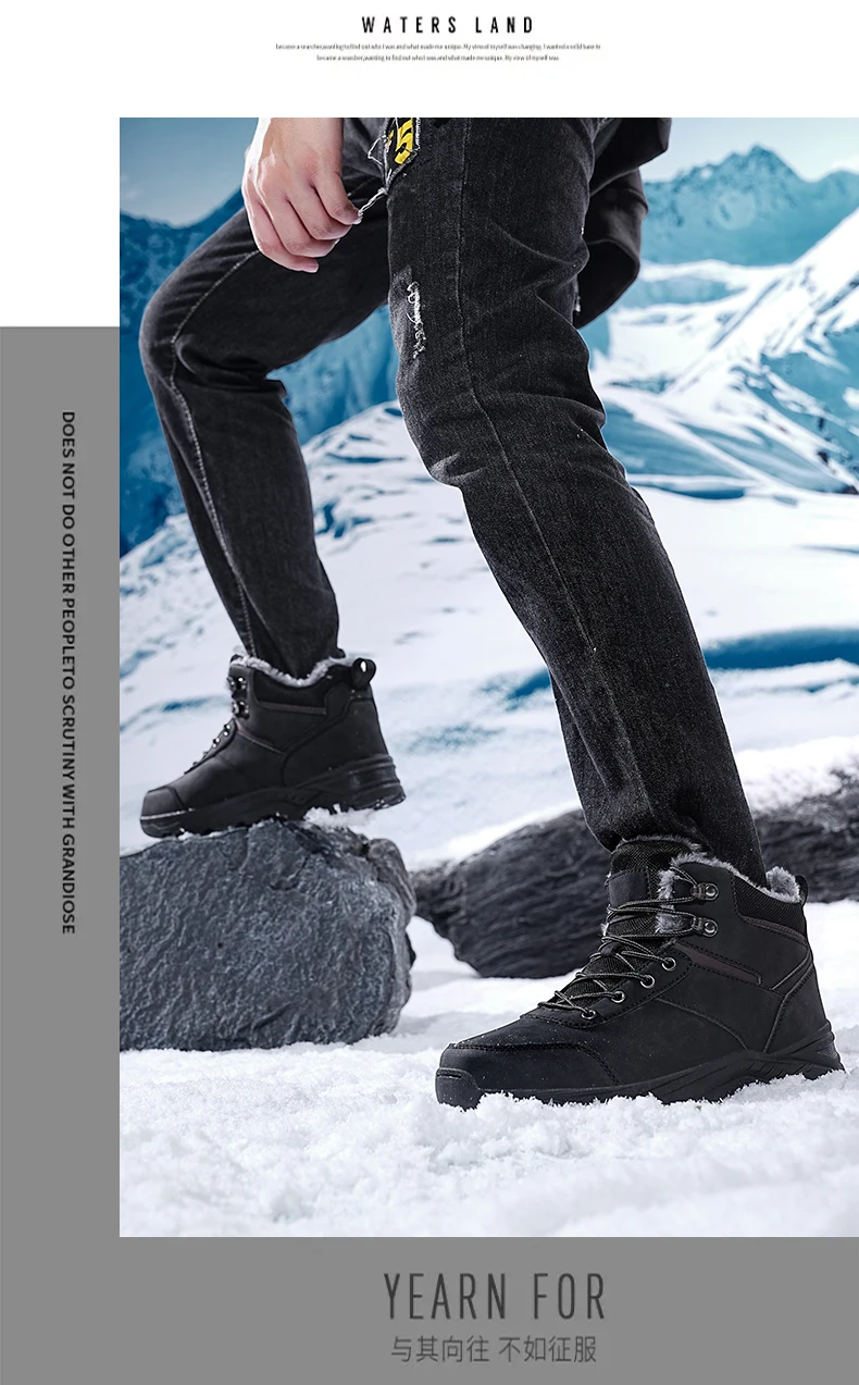 men boots 2025 New Winter Slippers Warm Men Shoes Waterproof Non-Slip Plush Sneakers Male tenis shoes Boots Men Sneakers Winter